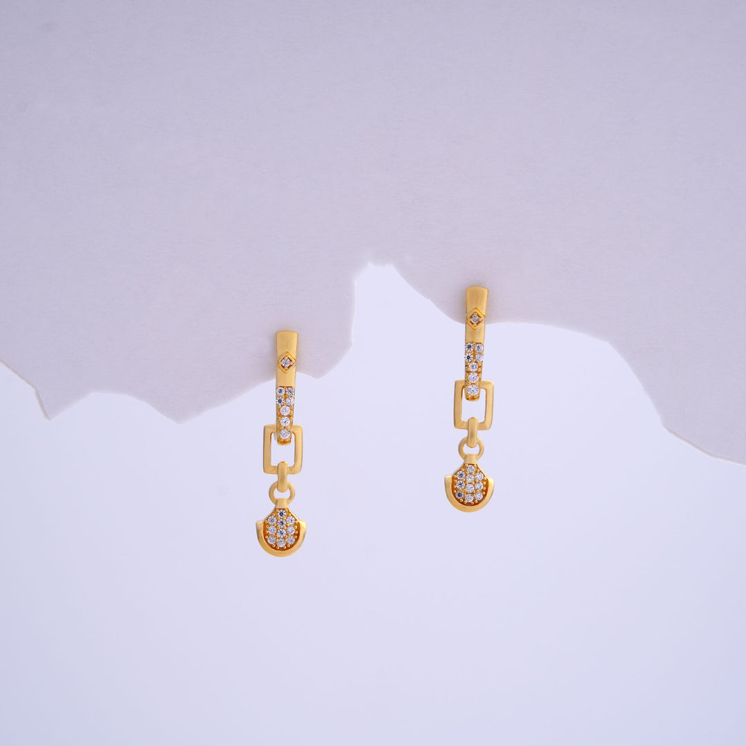 9K Gold Hoop Earrings with Detachable Hangings Caia