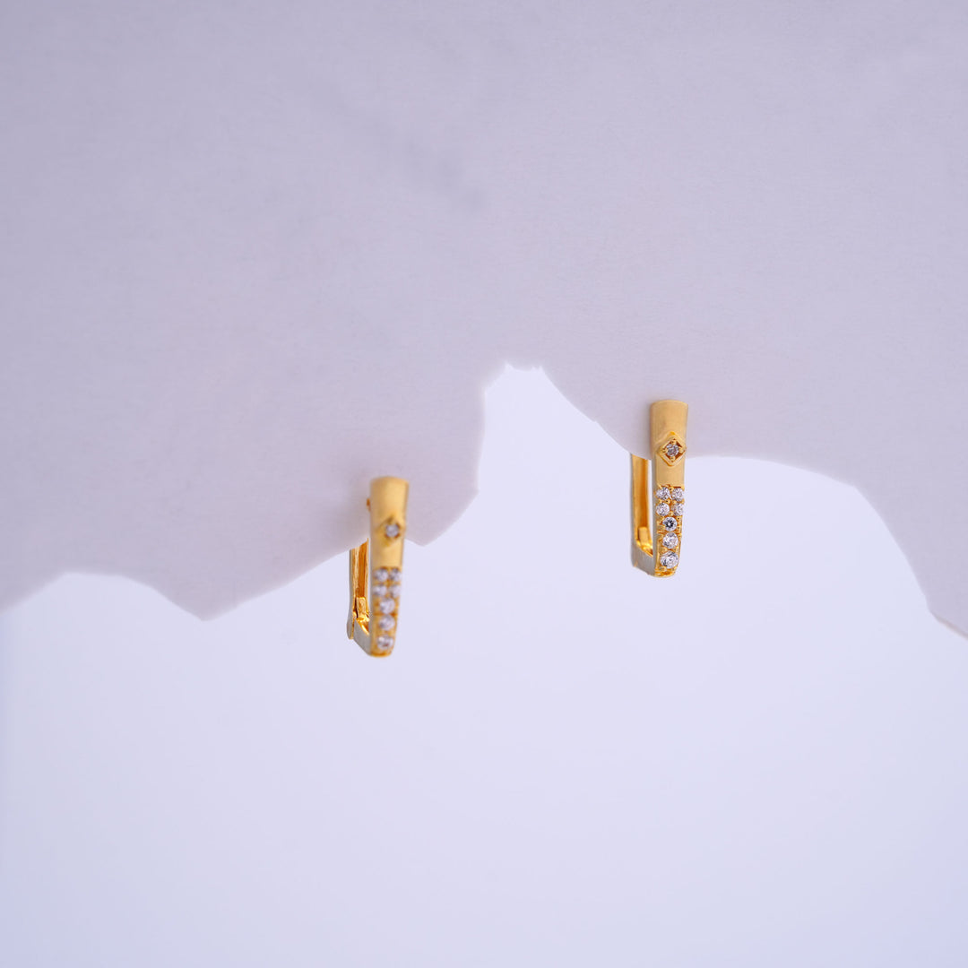 9K Gold Hoop Earrings with Detachable Hangings Caia