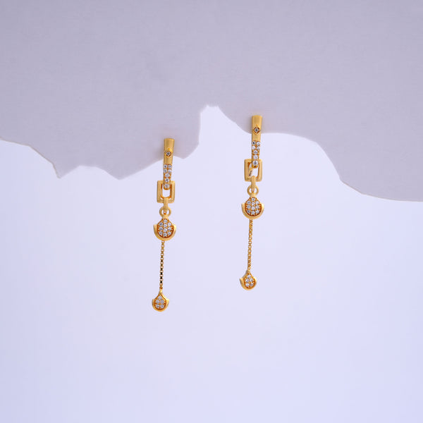 9K Gold Hoop Earrings with Detachable Hangings Caia
