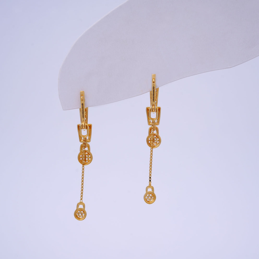 9K Gold Hoop Earrings with Detachable Hangings Caia