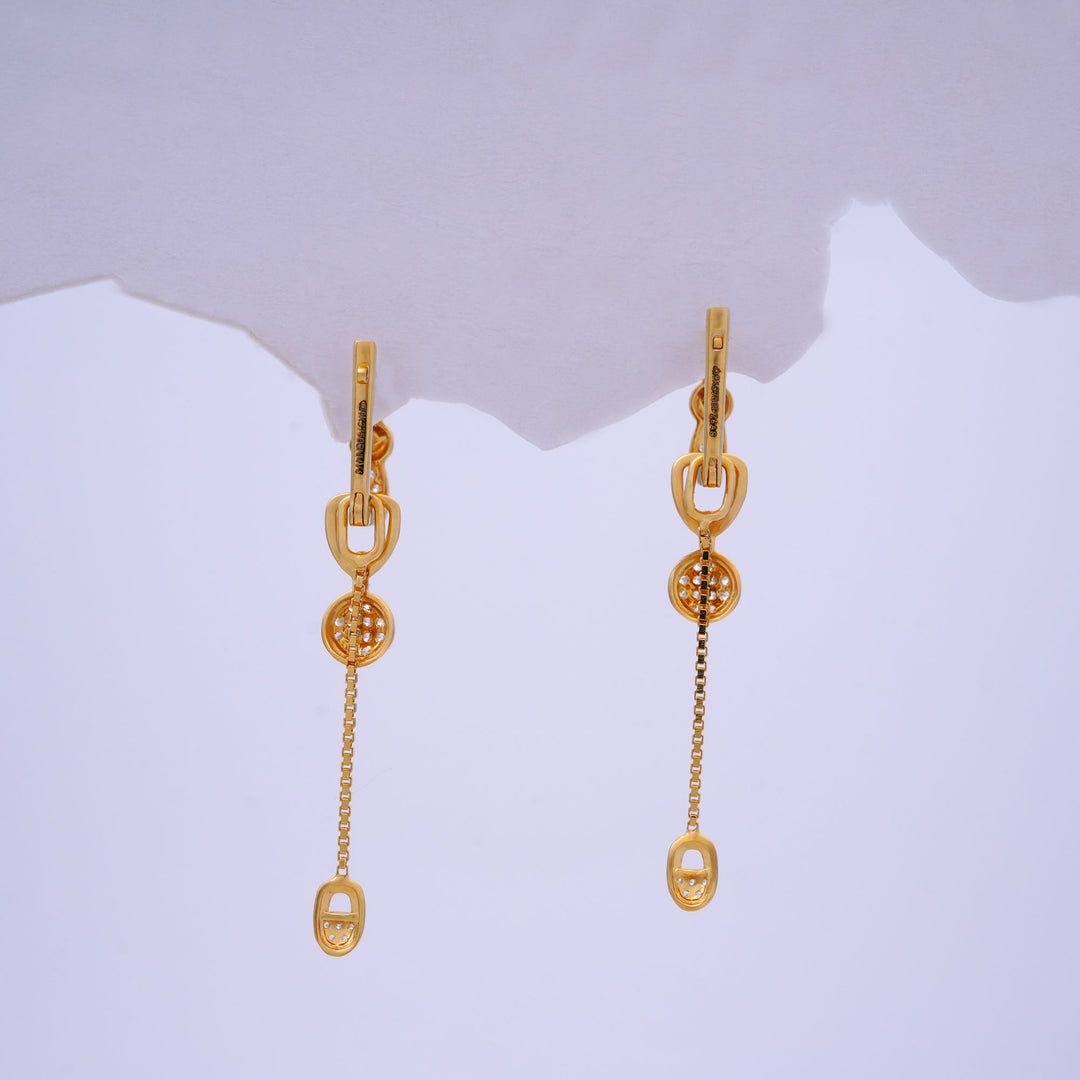 9K Gold Hoop Earrings with Detachable Hangings Caia