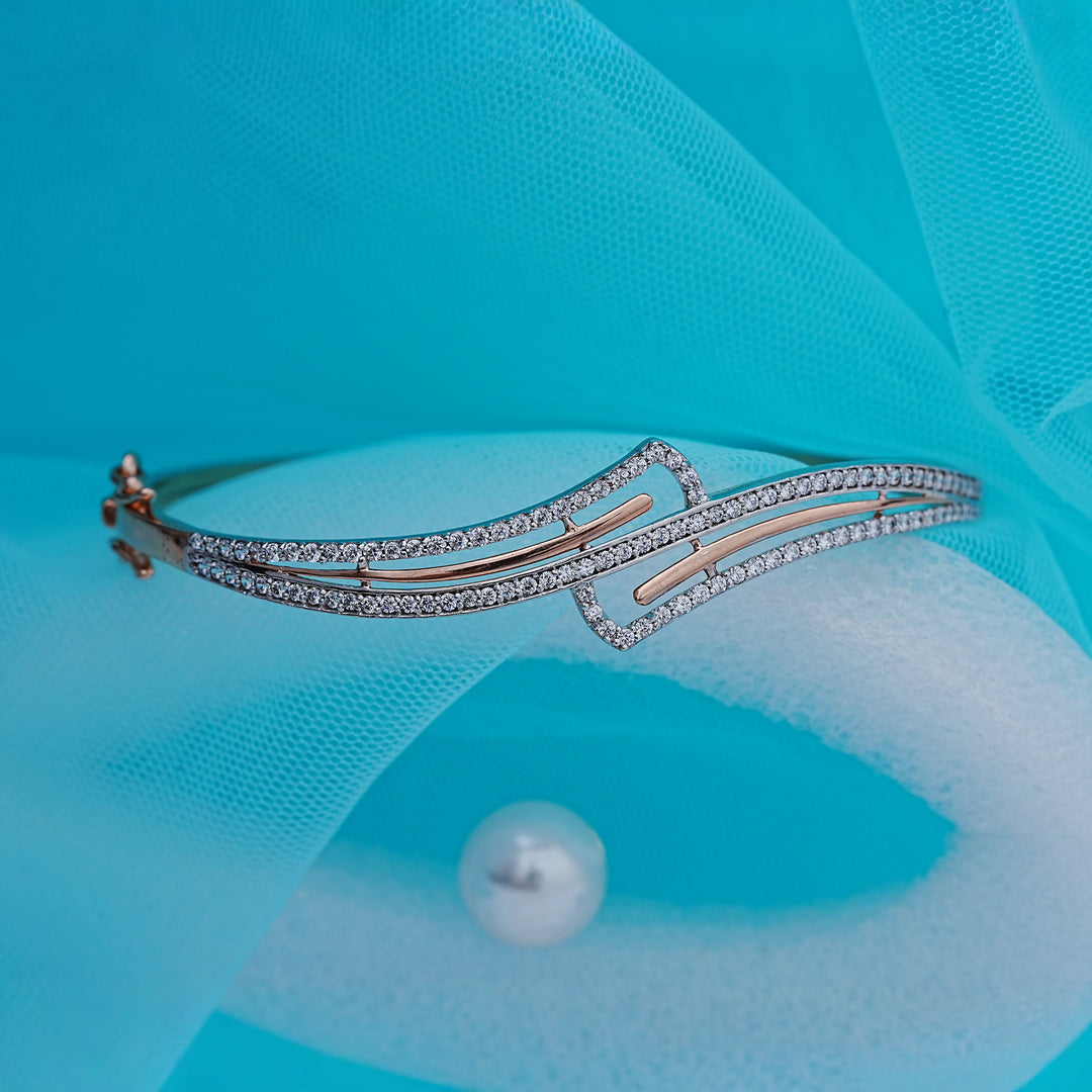 9K Rose Gold Oval Bangle