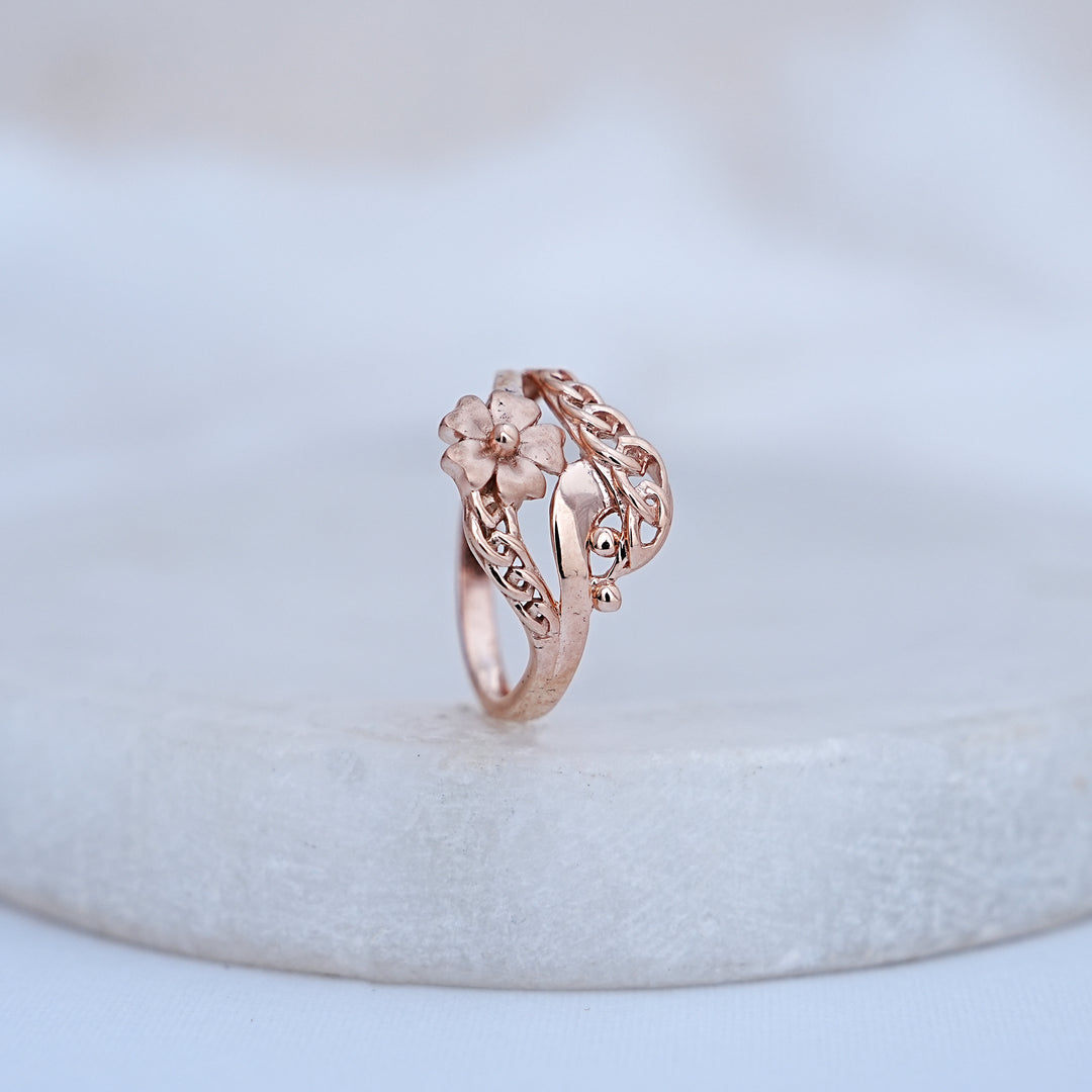 9K Rose Gold Floral Ring