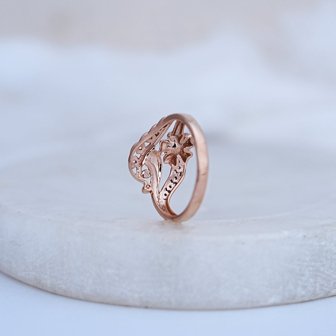 9K Rose Gold Floral Ring