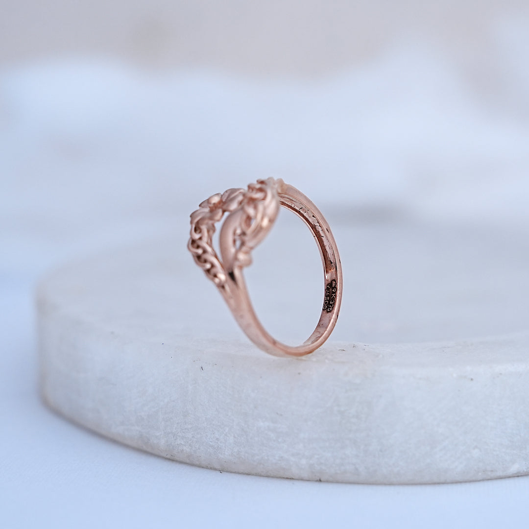 9K Rose Gold Floral Ring