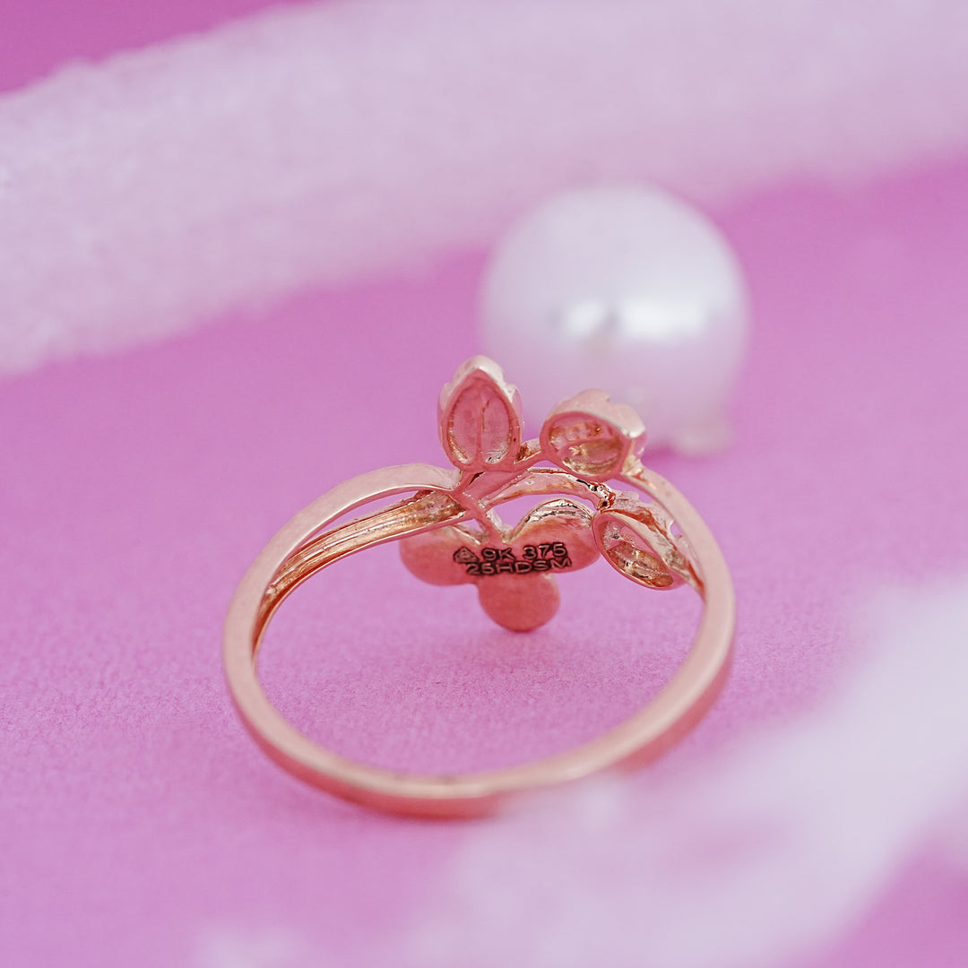 9K Rose Gold Floral Ring