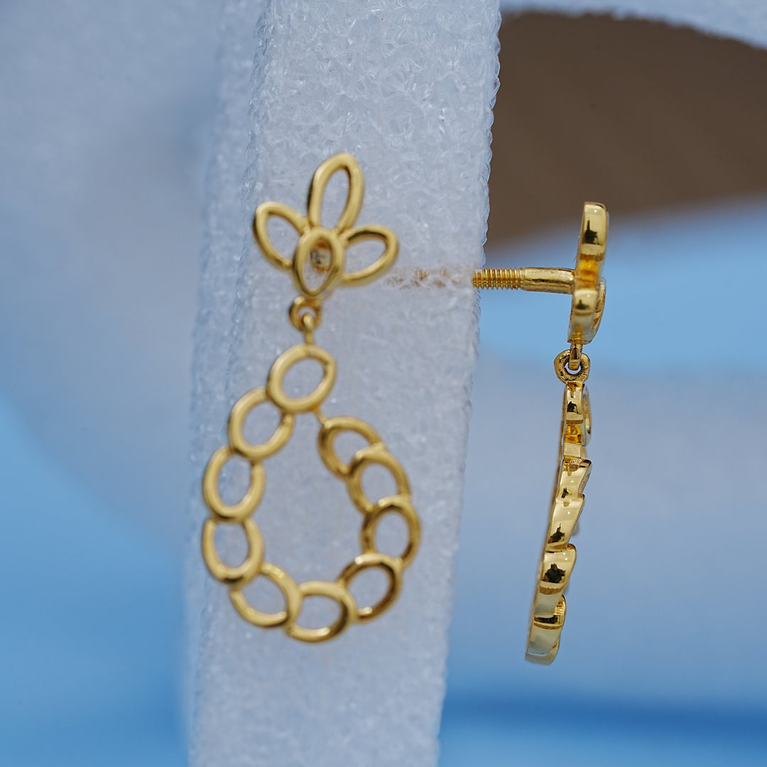 9K Gold Drop Earrings for Office Wear