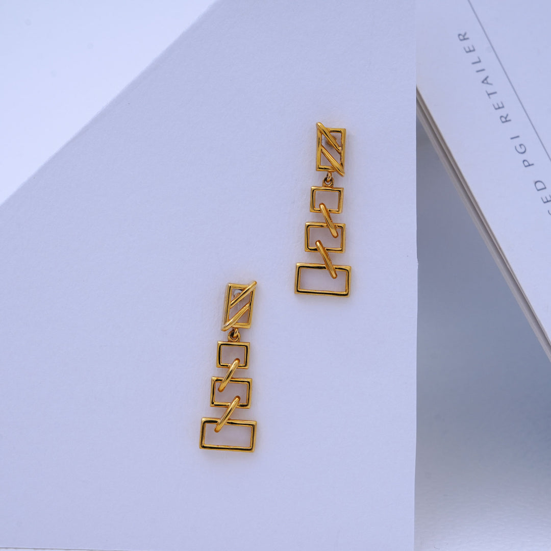 9K Gold Drop Earrings