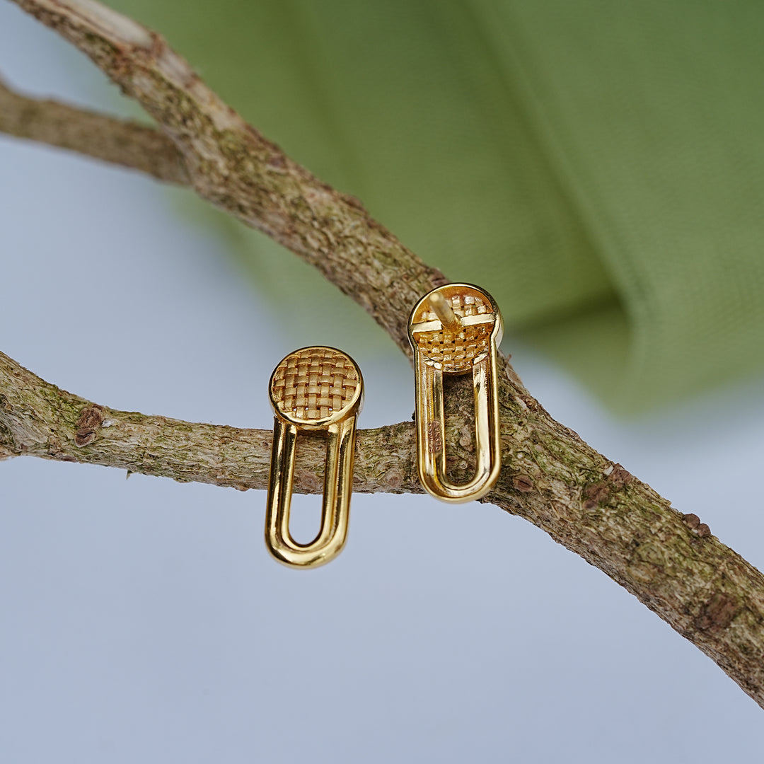 9K Gold Stud Earrings for Office Wear, Daily Wear
