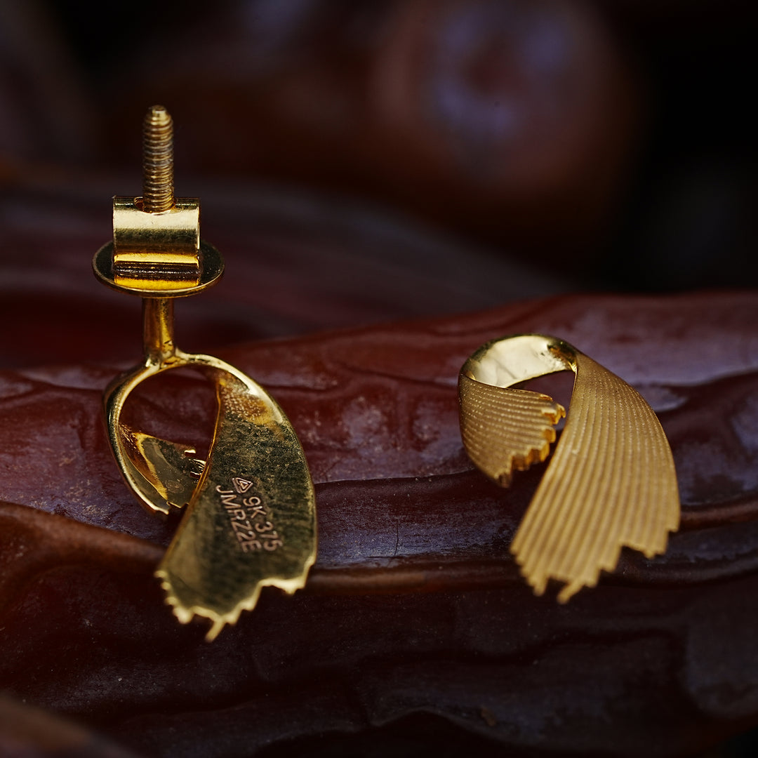 9K Gold Stud Earrings for Office Wear